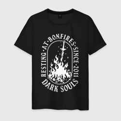 Мужская футболка хлопок Dark Souls костер