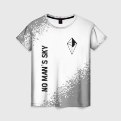 Женская футболка 3D No Man's Sky glitch на светлом фоне: надпись, символ