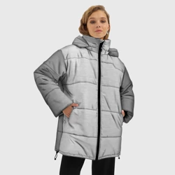 Женская зимняя куртка Oversize Текстура: сталь - фото 2