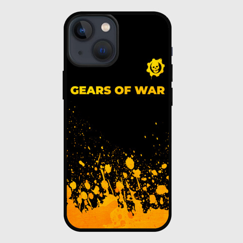 Чехол для iPhone 13 mini Gears of War - gold gradient: символ сверху