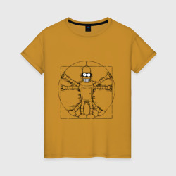 Женская футболка хлопок Vitruvian Bender