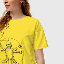 Женская футболка хлопок Oversize Vitruvian Bender - фото 2