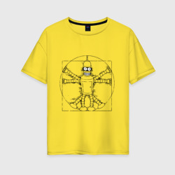 Женская футболка хлопок Oversize Vitruvian Bender