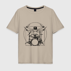 Мужская футболка хлопок Oversize Vitruvian drummer