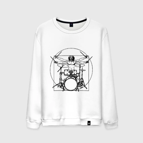 Мужской свитшот хлопок Vitruvian drummer
