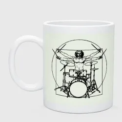 Кружка керамическая Vitruvian drummer