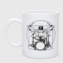 Кружка керамическая Vitruvian drummer