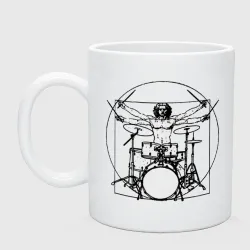 Кружка керамическая Vitruvian drummer
