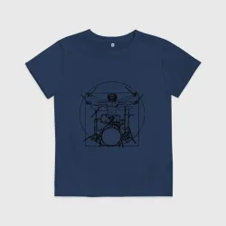 Детская футболка хлопок Vitruvian drummer