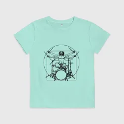 Детская футболка хлопок Vitruvian drummer