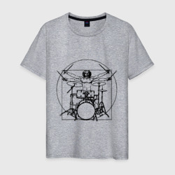 Мужская футболка хлопок Vitruvian drummer