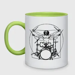Кружка двухцветная Vitruvian drummer