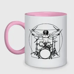 Кружка двухцветная Vitruvian drummer