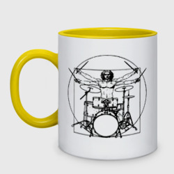 Кружка двухцветная Vitruvian drummer
