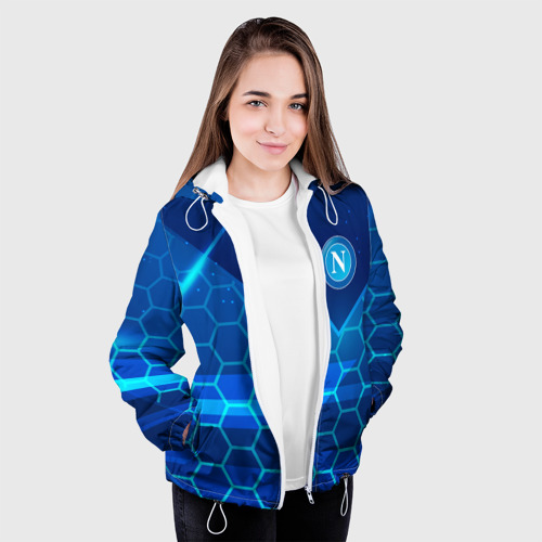 Женская куртка 3D Napoli Соты абстракция, цвет белый - фото 4
