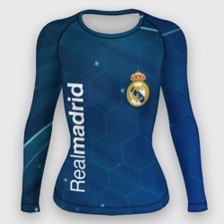 Женский рашгард 3D Real Madrid голубая абстракция