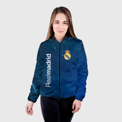 Женская куртка 3D Real Madrid голубая абстракция - фото 2