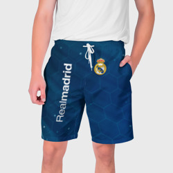 Мужские шорты 3D Real Madrid голубая абстракция