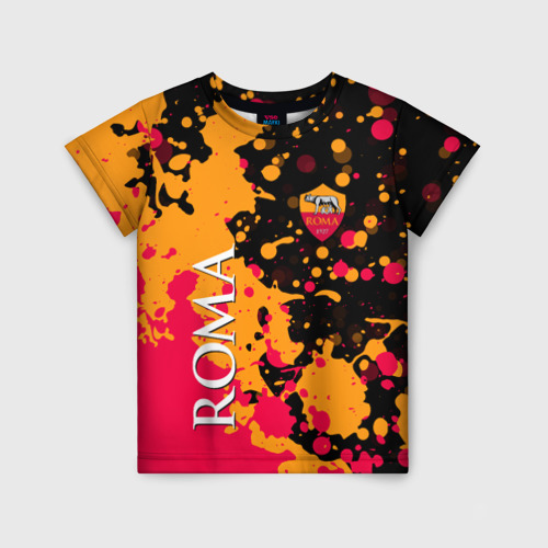 Детская футболка с принтом Roma Краска, вид спереди №1