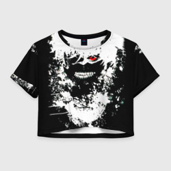 Женская футболка Crop-top 3D Tokyo Ghoul Kaneki Ken paint