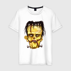 Мужская футболка хлопок Франкенштейн желтый зомби