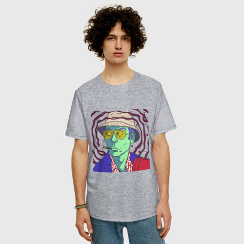 Мужская футболка хлопок Oversize с принтом Fear Johnny Depp, фото на моделе #1