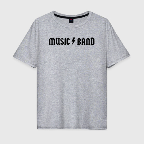 Мужская футболка хлопок Oversize Music band мем про молодежь, цвет меланж
