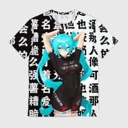 Мужская футболка 3D Хацуне Мику в спортивном костюме