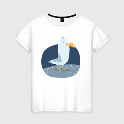 Чайкa – Женская футболка хлопок с принтом купить со скидкой в -20%