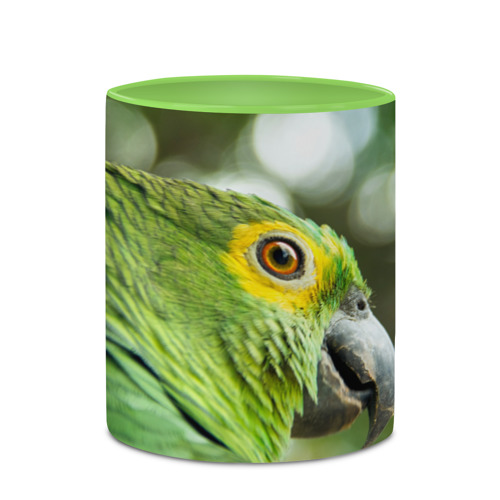Кружка с полной запечаткой Попугaй, цвет белый + светло-зеленый - фото 4