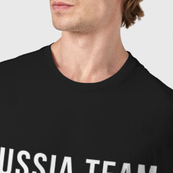 Футболка с принтом Boxing national team of Russia для мужчины, вид на модели спереди №4. Цвет основы: черный