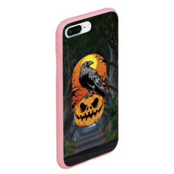 Чехол для iPhone 7Plus/8 Plus матовый Ворон, сидящий на тыкве - Halloween - фото 2