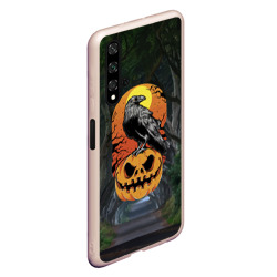 Чехол для Honor 20 Ворон, сидящий на тыкве - Halloween - фото 2