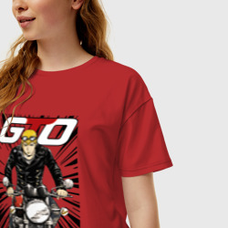 Женская футболка хлопок Oversize GTO - Onizuka biker - фото 2