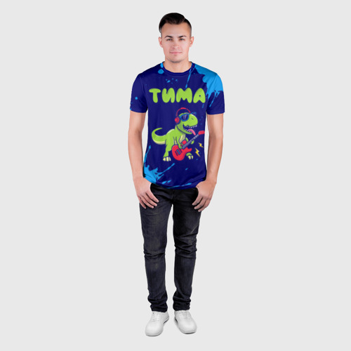 Мужская футболка 3D Slim с принтом Тима рокозавр, вид сбоку #3