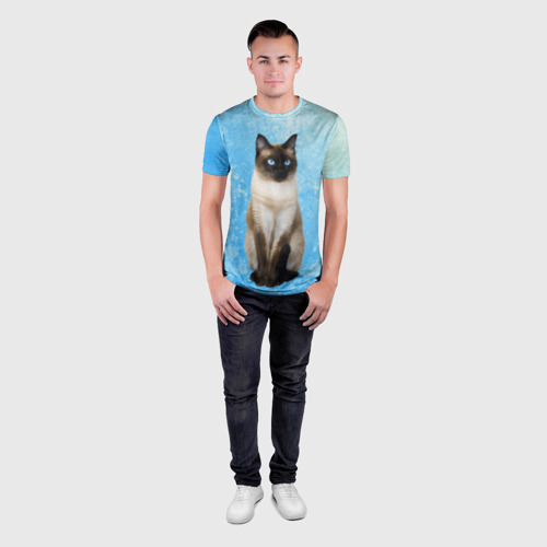Мужская футболка 3D Slim Тайская кошечка, цвет 3D печать - фото 4