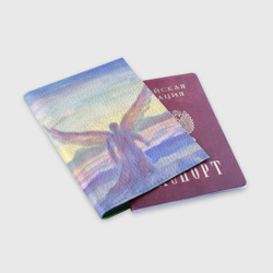 Обложка для паспорта матовая кожа Архангел в облаках акварель - фото 2