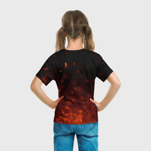 Детская футболка 3D Гитара - пламя, цвет 3D печать - фото 6