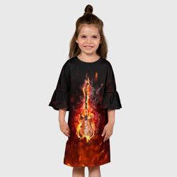Детское платье 3D Гитара - пламя - фото 2