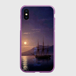 Чехол для iPhone XS Max матовый Парусник у берегов Крыма в лунную ночь Айвазовский
