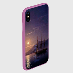 Чехол для iPhone XS Max матовый Парусник у берегов Крыма в лунную ночь Айвазовский - фото 2