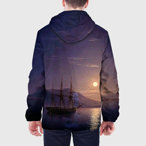 Мужская куртка 3D с принтом Парусник у берегов Крыма в лунную ночь Айвазовский, вид сзади #2