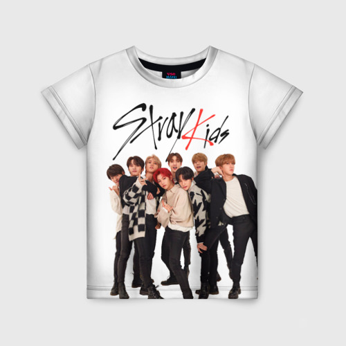 Детская футболка 3D Stray Kids white background, цвет 3D печать