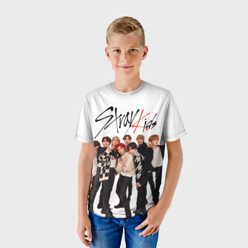 Детская футболка 3D Stray Kids white background, цвет 3D печать - фото 3