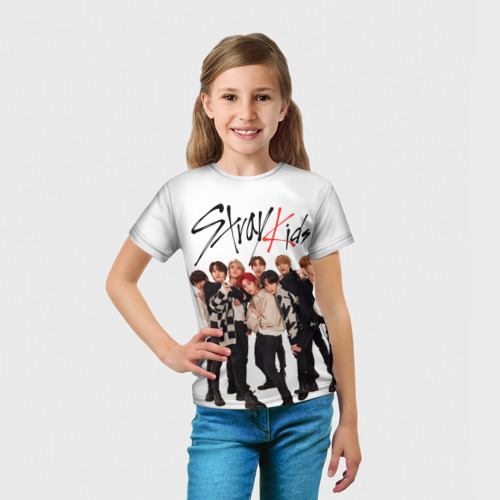 Детская футболка 3D Stray Kids white background, цвет 3D печать - фото 5