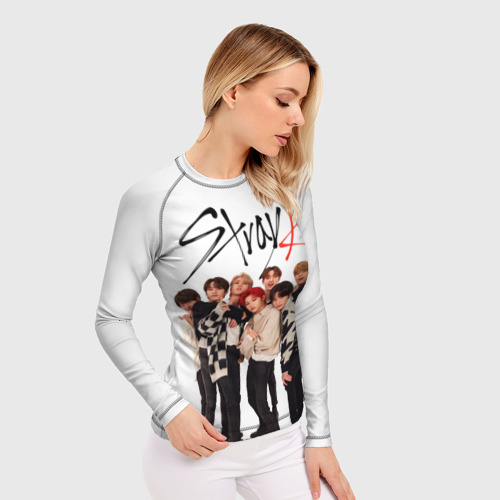 Женский рашгард 3D Stray Kids white background, цвет 3D печать - фото 3