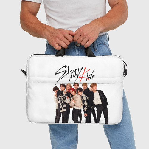 Сумка для ноутбука 3D Stray Kids white background, цвет 3D печать - фото 5