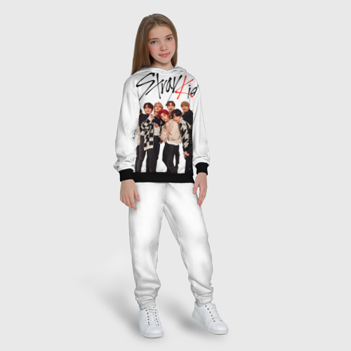 Детский костюм с толстовкой 3D Stray Kids white background, цвет черный - фото 5