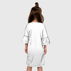 Платье с принтом Stray Kids white background для ребенка, вид на модели сзади №2. Цвет основы: белый