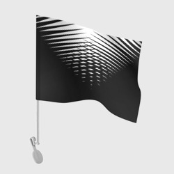 Флаг для автомобиля Черно-белая симметричная сетка из треугольников